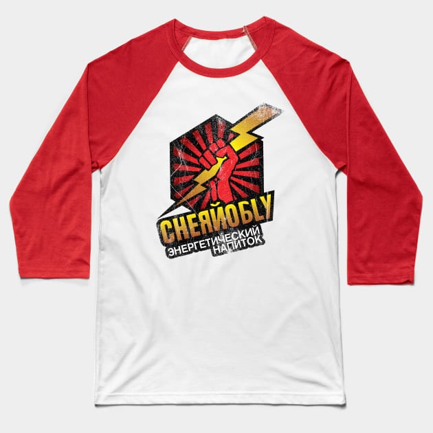 Chernobly Energy Drink Baseball T-Shirt by MindsparkCreative